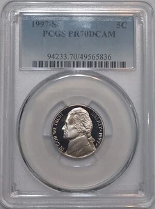 1997-S Jefferson Nickel PCGS PR70DCAM - Picture 1 of 5