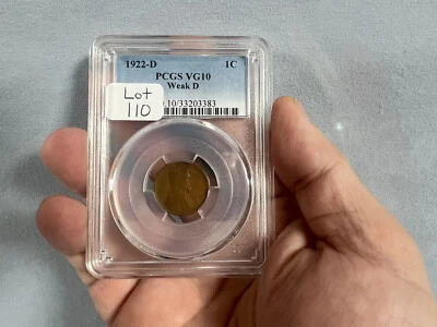 1922-D 1c Weak D Lincoln Cent PCGS VG 10 - Image 1 of 3