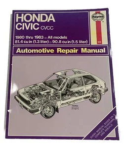Manual de reparación automotriz Haynes Honda Civic CVCC #633 1980 a 1983 todos los modelos - Imagen 1 de 2