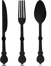 Large Fork Knife Spoon Set Wall Decor Rustic Wooden Kitchen Utensils Wall Sign W