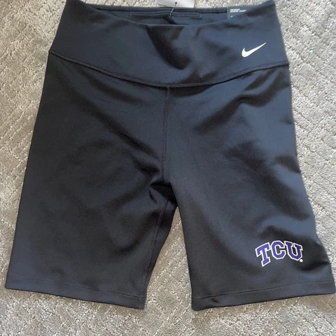 NWT Women's Nike Tight Fit 7" Spandex Shorts -- TCU Horned Frogs Track-- Medium Cover