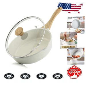 Large Capacity Nonstick Ceramic Frying Pan - Stay-Cool Handle, Dishwasher Safe - Picture 1 of 11