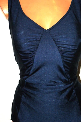 Chicer Badeanzug SOLAR dunkelblau integr. Büstenteil gerafft Schimmer Gr. 46 - Bild 1 von 4