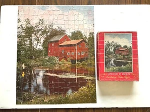 Complete ! 300 Piece Puzzle *Connecticut Water Mill Fishing Cavalcade of America - Picture 1 of 9