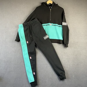 Alexander Wang Tracksuit Set Womens Size S Black and Jade Block Hood Sweatpants - Picture 1 of 21