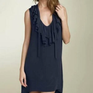 Joie Kleid Gilly schwarz Rüschen 100% Seide Bindekragen ärmellos Mini Größe XS - Bild 1 von 7