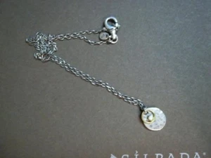 SILPADA .925 Oxidized Hammered Sterling Silver River Shell Bronze Necklace N1671 - Picture 1 of 12