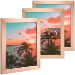 8x10 Picture Frames 3 Pack with Mat for 5x7 or 8x10 Engineered Wood Photo - Picture 1 of 8