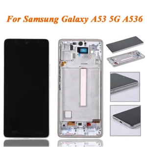 Smaller OLED For Samsung Galaxy A53 A536 LCD Display Touch Screen + White Frame - Picture 1 of 8