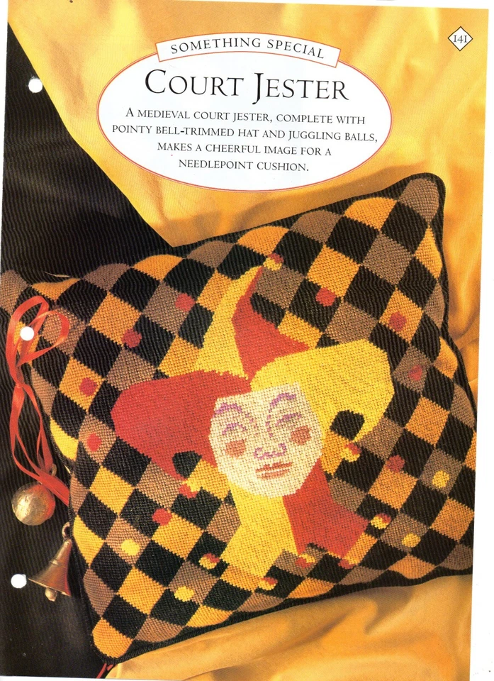 NEEDLEPOINT CHART - COURT JESTER, DMC WOOLS, 10 CT CANVAS - ADAPT TO XSTITCH - Image 1 of 1