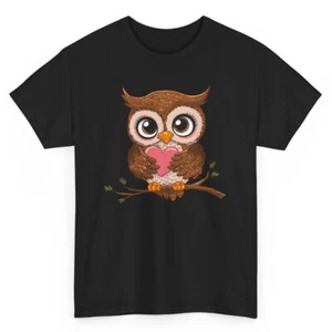 Cute Owl T-shirt - Novelty Birds Lovers Graphic Tee - Picture 1 of 53