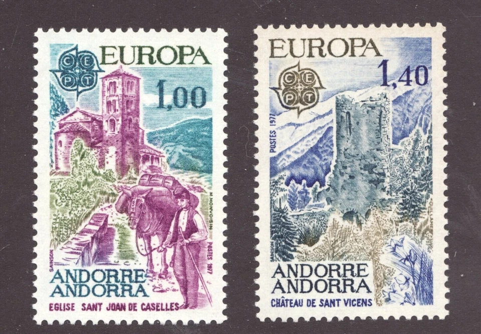 1977 - Sc# 254-55 - Andorra Castles - Europa - MNH postage stamps - cv$8 - Image 1 of 1