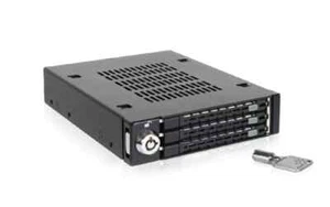 Icy Dock MB993SK-B ToughArmor 3 Bay 2.5 SAS SATA HDD SSD Rack Encl for 3.5" Bay - Picture 1 of 3