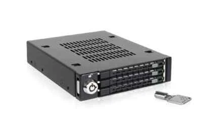 Icy Dock MB993SK-B ToughArmor 3 Bay 2.5 SAS SATA HDD SSD Rack Encl for 3.5" Bay - Image 1 of 3