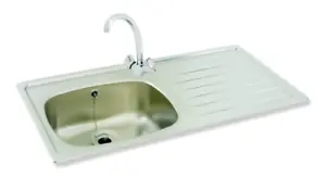 Kitchen Sink and Mixer Tap 1 Bowl Stainless Steel Inset Carron 101.0394.243 - Picture 1 of 24