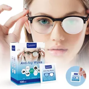 100Pcs/Box Cleaning Glasses Cleaner Wet Wipe Anit-fog Anti-Fog Lens Wipes - Picture 1 of 9