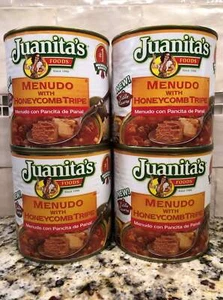 4 LATTINE Menudo di Juanita con trippa a nido d'ape 25 oz zuppa stock - Foto 1 di 6