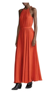Maxi abito Polo Ralph Lauren senza maniche Halter - rosso africano taglia 14 nuovo con etichetta - Foto 1 di 4