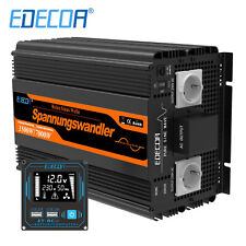 EDECOA Convertisseur 3500W 12V 220V Onde Pur Onduleur Inverter LCD VR