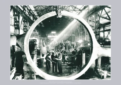 Newcastle BHP Steelworks A3 Art Print – Frank Hurley 1950 – 42 x 29 cm Poster - Image 1 of 4