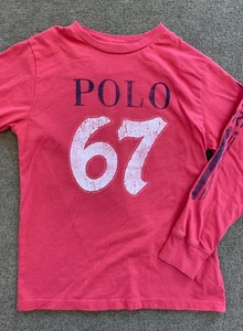 Ralph Lauren Polo 67 Spellout Shirt Youth M (10-12) Long Sleeve Pullover - Picture 1 of 7