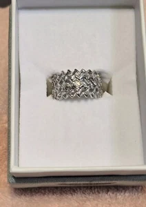 Bomb party luxe bands size 7 RBP6762 “Stunning Looks” Diamond Cz On Rhodium - Picture 1 of 7