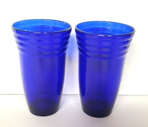 Vasos de vidrio vintage azul cobalto Bormioli Rocco zafiro vasos Highball CANTIDAD 2 - Imagen 1 de 6