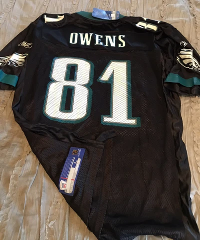 TERRELL OWENS Philadelphia EAGLES Football REEBOK Replica L Jersey NEW Vintage Cover