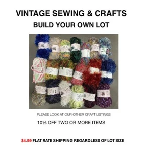 BUILD A LOT VTG YARN FOR CRAFT KNIT CROCHET FUN FUR BOUCLE EYELASH NEEDLES HOOKS - Picture 1 of 230