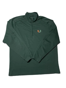 Nike Miami Hurricanes Pullover Dri Fit 1/4 Zip Pullover Mens Large - Picture 1 of 10