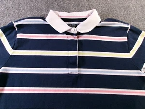 Vineyard Vines Shirt Womens Extra Large Blue Striped Long Sleeve Cotton Polo XL - Picture 1 of 12