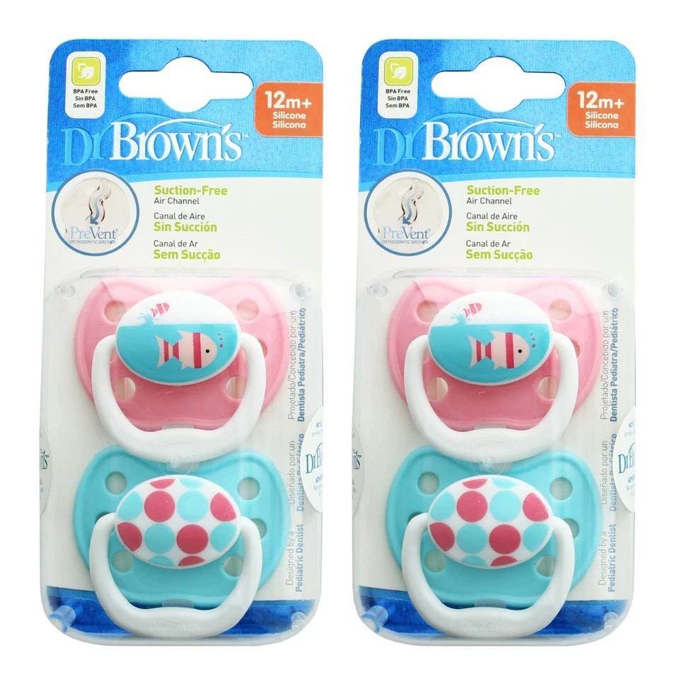 Chupete para bebé Dr. Brown's, chupete ortodoncia clásico infantil PreVent, paquete de 4 Foto 1 de 1
