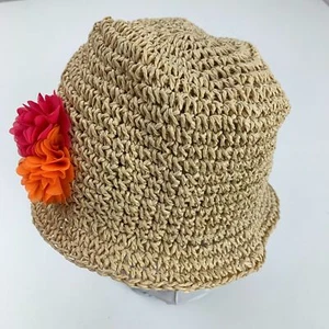 Childrens Place Girls Weaved Bucket Cap Hat Fitted M 7-8 - Picture 1 of 5