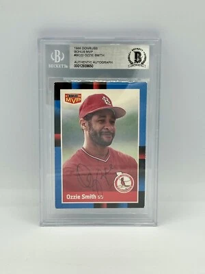 OZZIE SMITH BECKETT BGS AUTHENTIC 1988 DONRUSS BASEBALL #BC22 AUTOGRAPHED CARD - Image 1 of 4