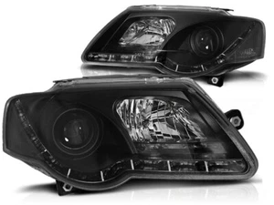 LED Tagfahrlicht Scheinwerfer für VW Passat 3C B6 05-10 schwarz - Bild 1 von 2