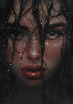 dibujo original A4 164KJ ilustraciones pastel suave realismo retrato femenino Foto 1 de 2