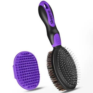 2PCS Dog Grooming Tools - Double-Sided Bath Brush for Shedding and Bathing - ... - Picture 1 of 7
