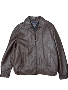 Tommy Hilfiger braune Echtlederjacke Herren Large - Bild 1 von 6