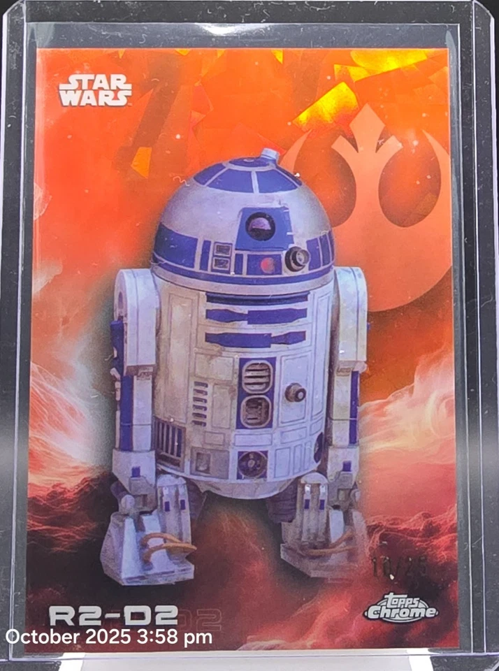 R2-D2 2025 Topps Chrome Star Wars Orange Refractor #10/25 - Image 1 of 1