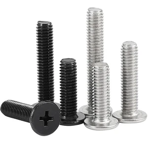 M2-M4 Nicakle Plated/Black Zinc Phillips Thin Wafer Countersunk Flat Head Bolts - Picture 1 of 30