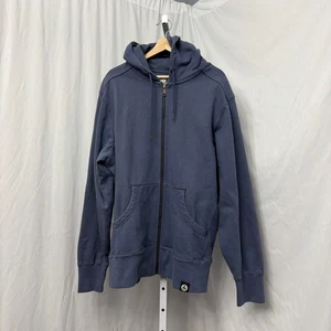 Sudadera con Capucha American Giant Para Hombre XXL Azul Cremallera Completa Peso Pesado Bolsillos - Imagen 1 de 13