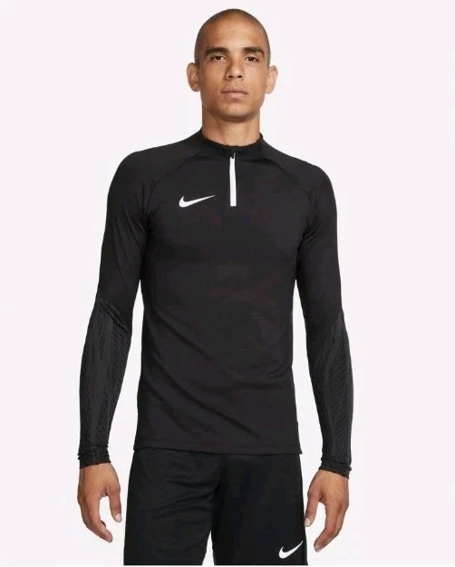 NIKE DRI FIT STRIKE MEN DRILL TOP SHIRT 1/4 ZIP DR2294-010 Sz M Slim Black