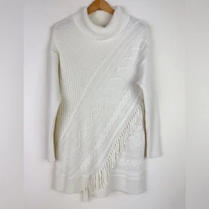 Maglione girocollo Chico's con frange a maglia cavo bianco - Foto 1 di 8