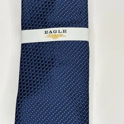 Corbata para hombre Eagle Shirtmakers azul manchada gris punteada hecha a mano 100 % seda Foto 1 de 4