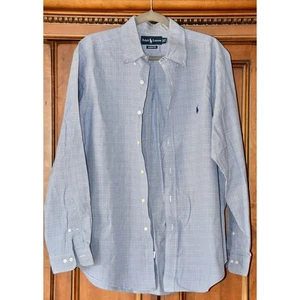Camisa Oxford Ralph Lauren Etiqueta Azul Rayas Botón Manga Larga Talla 34/35 - Imagen 1 de 6