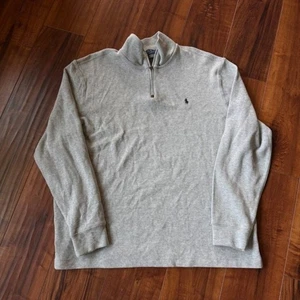Polo Ralph Lauren Light Gray Black Pony 1/4 Zip Mens XL - Picture 1 of 8