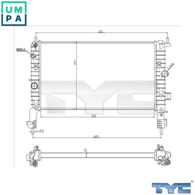 RADIATOR ENGINE COOLING 725-0048-R FOR OPEL MERIVA/MPV Z 18 XE 1.8L 4cyl - Image 1 of 4