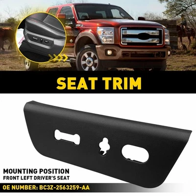 Borde del bisel del asiento del conductor delantero negro para Ford F-Super Duty 250 350 450 550 2011-16 Foto 1 de 4