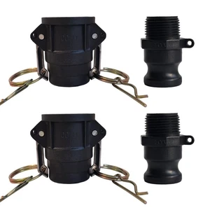 4PCS 1 Inch Camlock Fittings Type D F Polypropylene, Cam Groove Hose Coupling - Foto 1 di 7