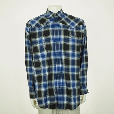 Camisa vaquera Miller Ranch Cinch perla a presión para hombre grande azul a cuadros algodón Foto 1 de 3
